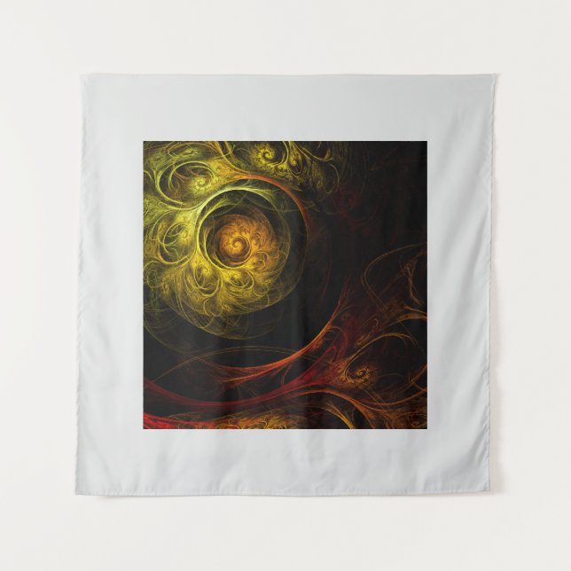 Tenture Sunrise Floral Red Abstrait Art (Devant)