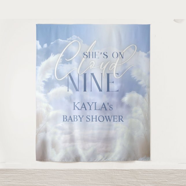 Tenture Sur Cloud 9 Nine Pampas Baby Shower Photobooth (Devant)