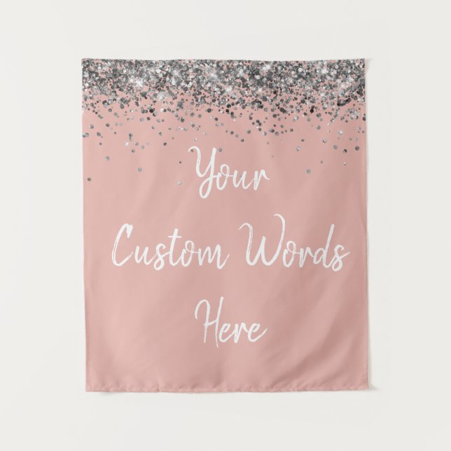 Tenture Sur mesure Ballet Rose Argent Photobooth personnal (Devant)