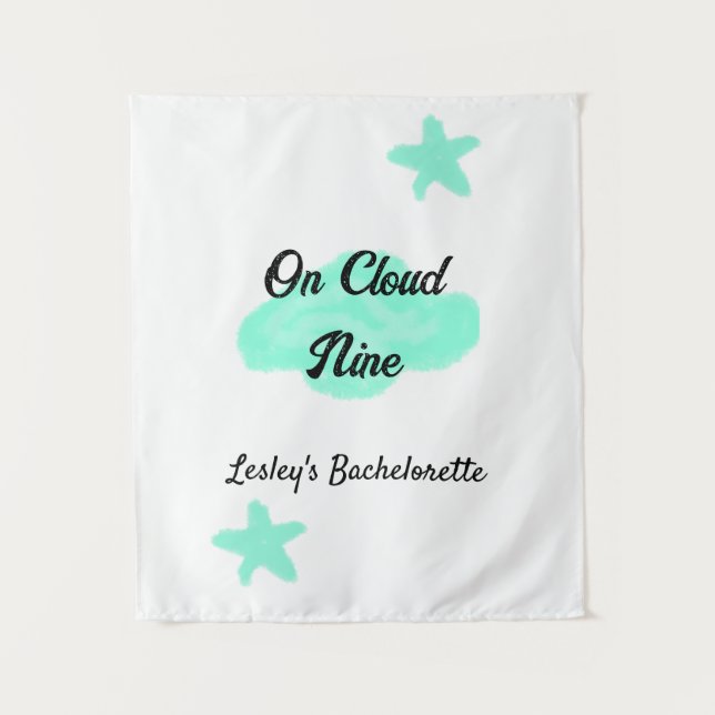 Tenture Sur un nuage neuf nuages pastel vert étoile enterr (Devant)
