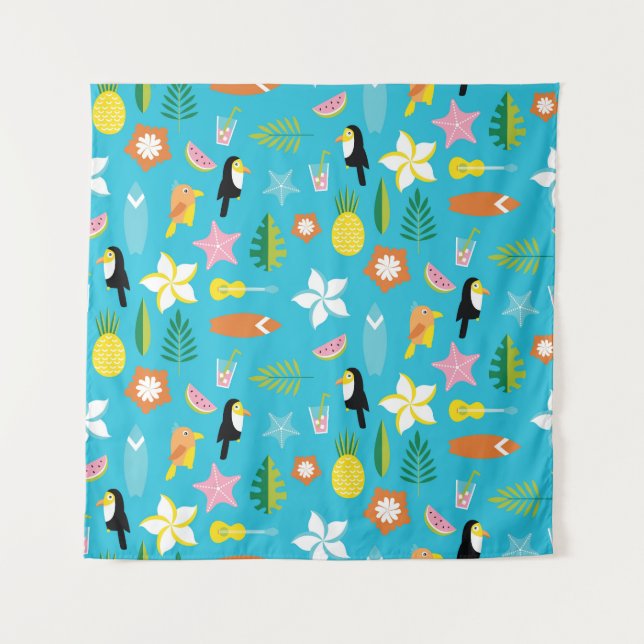 Tenture Surf Hawaii Toucan Vintage (Devant)