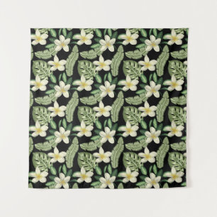 Tenture Surface florale motif Fleurs tropicales et feuille