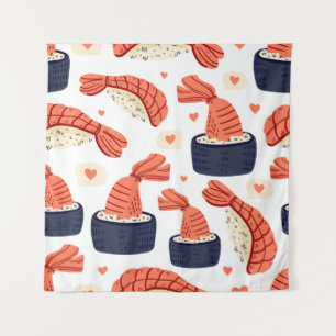 Tenture Sushi Japonais nourriture Motif sans soudure