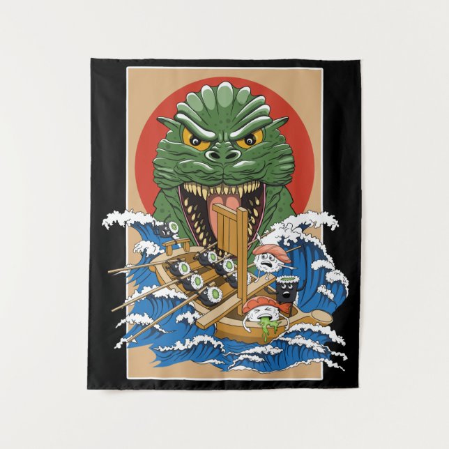 Tenture Sushi Lover japonais (Devant)