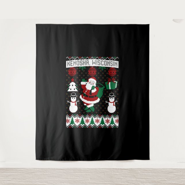 Tenture Sweat moche de Noël Kenosha Wisconsin (Devant)