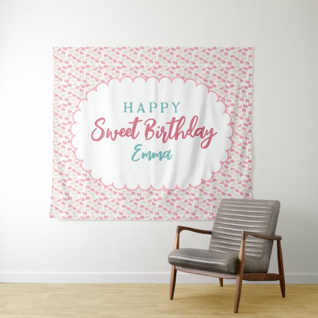Tenture Sweet Frosted Animal Cookie Birthday Backdrop (En situation (horizontale))