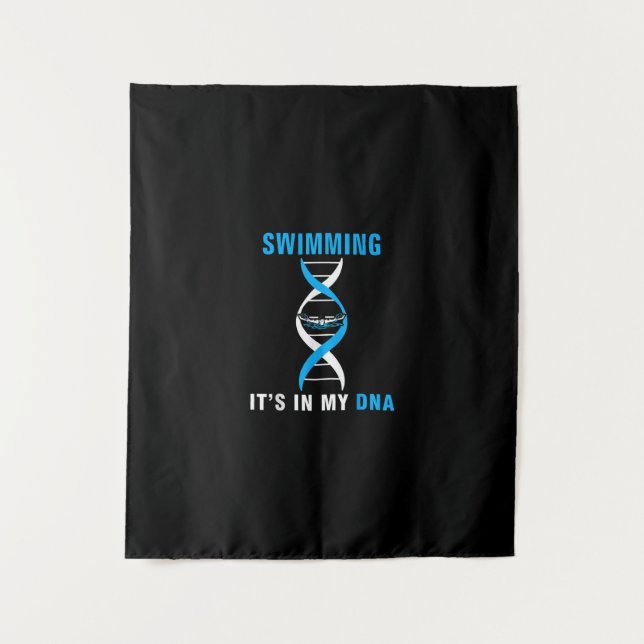 Tenture Swimming Its In My DNA Funny Swimer Cool Love (Devant)