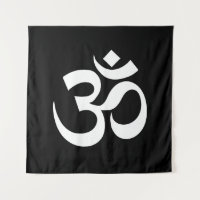 Symbole bouddhiste hindou Yoga noir blanc Om