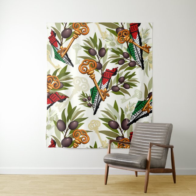 Tenture Symbole clé palestinien du droit au retour (En situation)