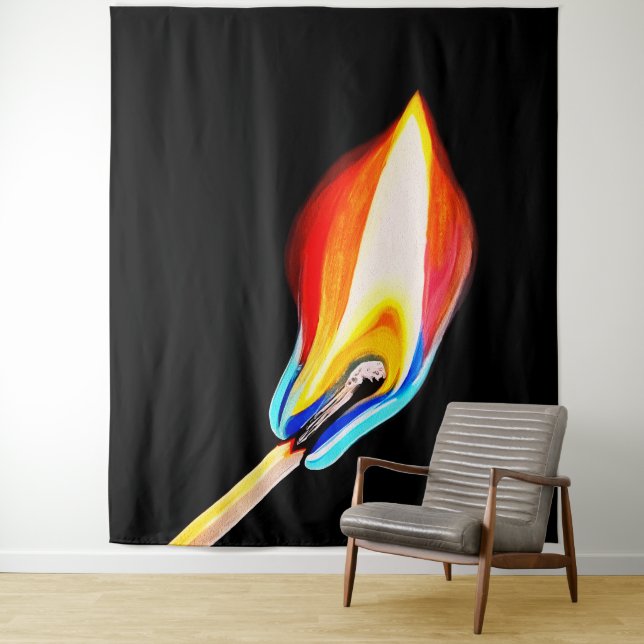 Tenture Symbole de Flamme de Passion, d'Énergie et de Créa (En situation)