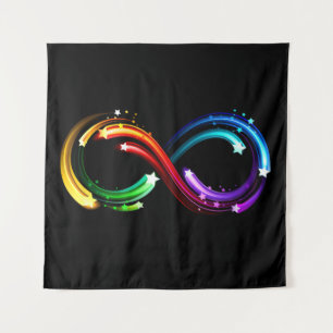 Tenture Symbole de l'infini de comètes arc-en-ciel