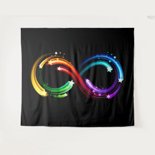 Tenture Symbole de l'infini de comètes arc-en-ciel