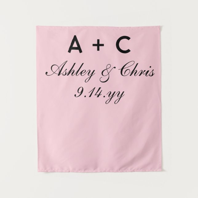 Tenture Symbole de réception de mariage personnalisé et mo (Devant)