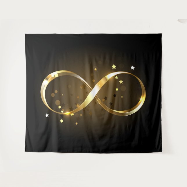 Tenture Symbole d'infini doré (Devant (Horizontal))