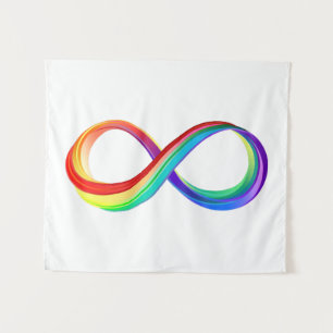 Tenture Symbole d'infinité arc-en-ciel stratifié