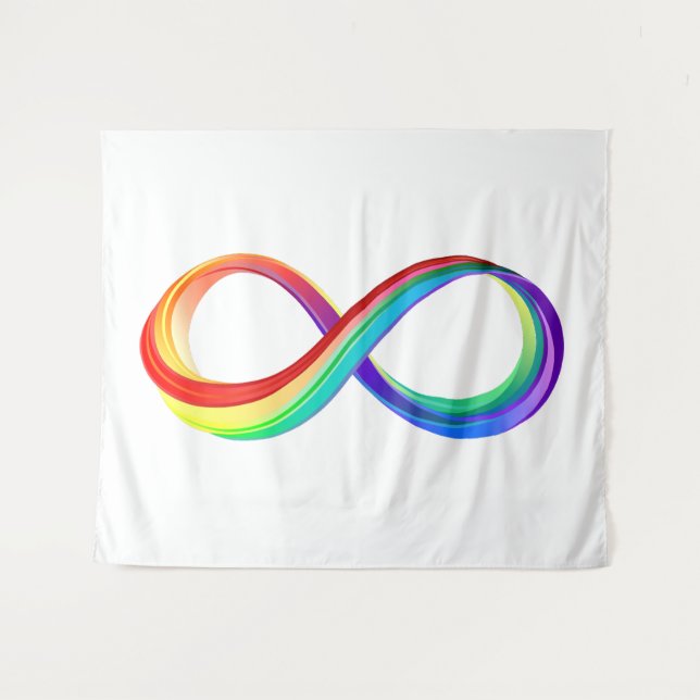 Tenture Symbole d'infinité arc-en-ciel stratifié (Devant (Horizontal))