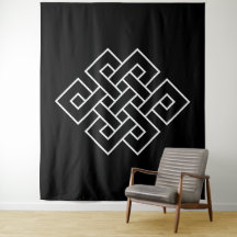 Symbole du nœud sans fin blanc sur noir
