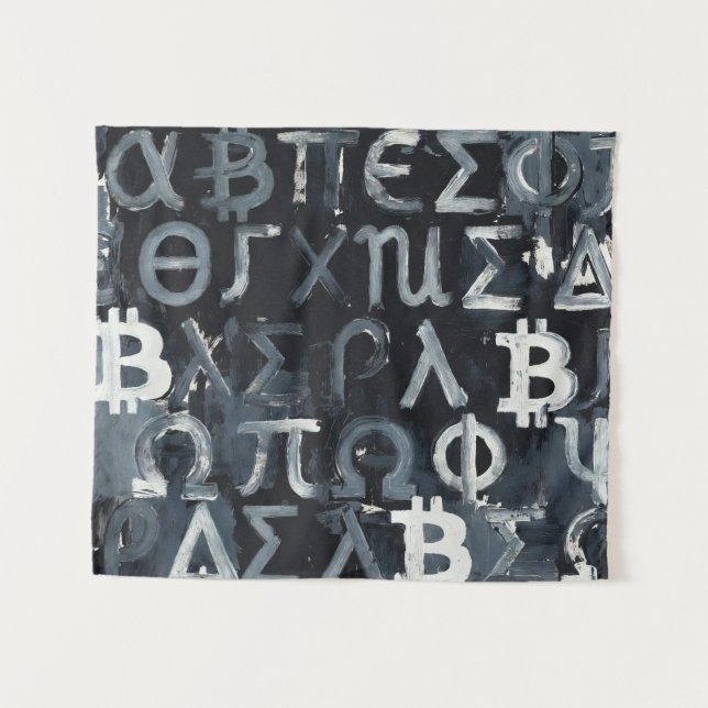 Tenture Symboles de Bitcoin (Style : 5) (Devant (Horizontal))