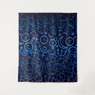 Tenture Symboles planétaires Bleus Planètes Universelles M