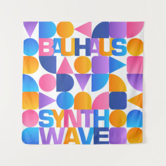 Tenture Synthwave Bauhaus Arc-en-ciel affiche #1 (jaune ro