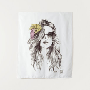 Tenture T-shirt abstraite fille multicolore