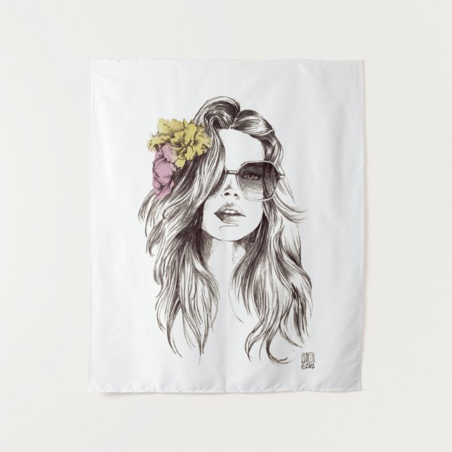 Tenture T-shirt abstraite fille multicolore (Devant)
