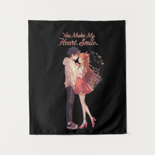 Tenture T-shirt Anime Couple "Vous Faites Sourire Mon Cœur