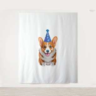 Tenture T-Shirt Classique Corgi Anniversaire Bleu