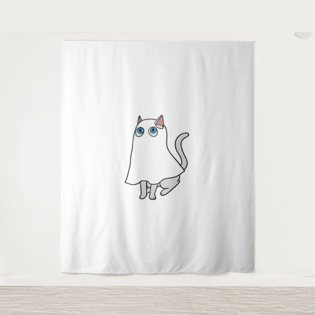 Tenture T-Shirt classique de chat fantôme_2 (Devant)