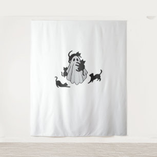 Tenture T-shirt classique de chats noirs et fantômes