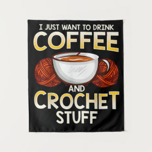 Tenture T-Shirt Crochet Café et Tricoteuse Amoureuse