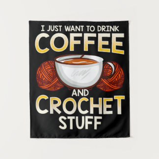 Tenture T-Shirt Crochet Café et Tricoteuse Amoureuse