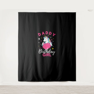 Tenture T-Shirt Licorne Papa De La Fille D'anniversaire