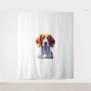 Tenture T-shirt maman papa visage de chien Spaniel Breton