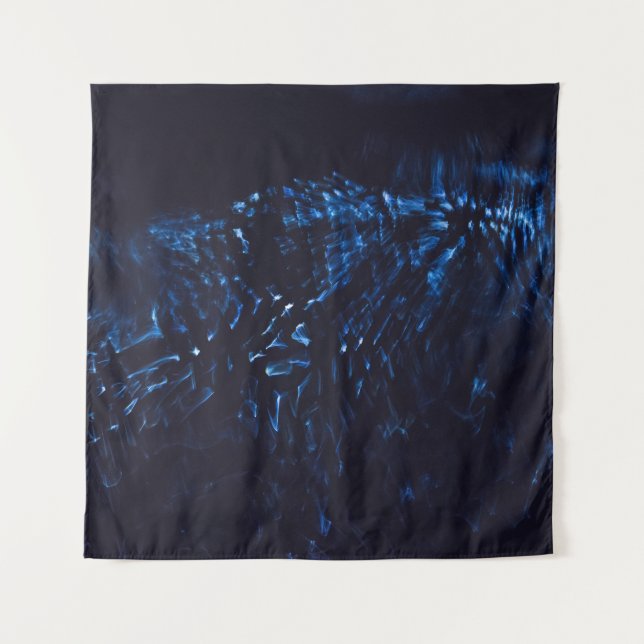 Tenture Tableau abstrait noir et bleu (Devant)