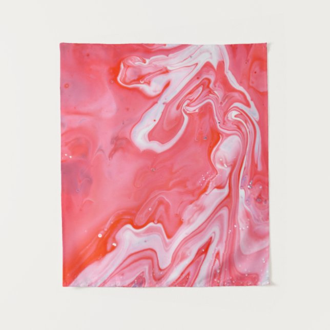 Tenture Tableau abstrait rouge et gris (Devant)