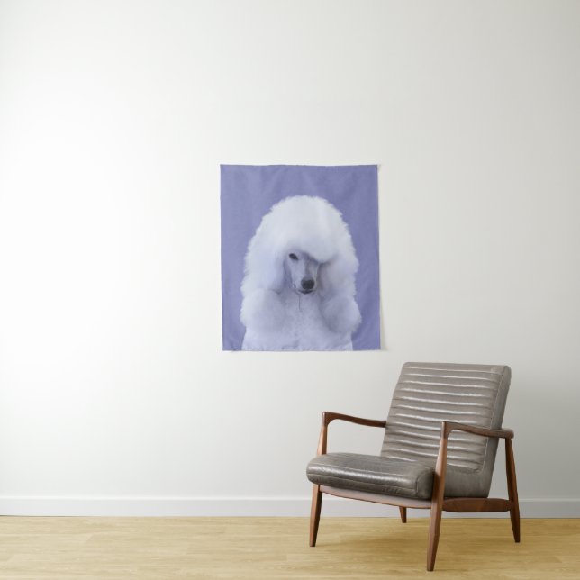 Tenture Tableau blanc standard de caniche - Art original d (En situation)