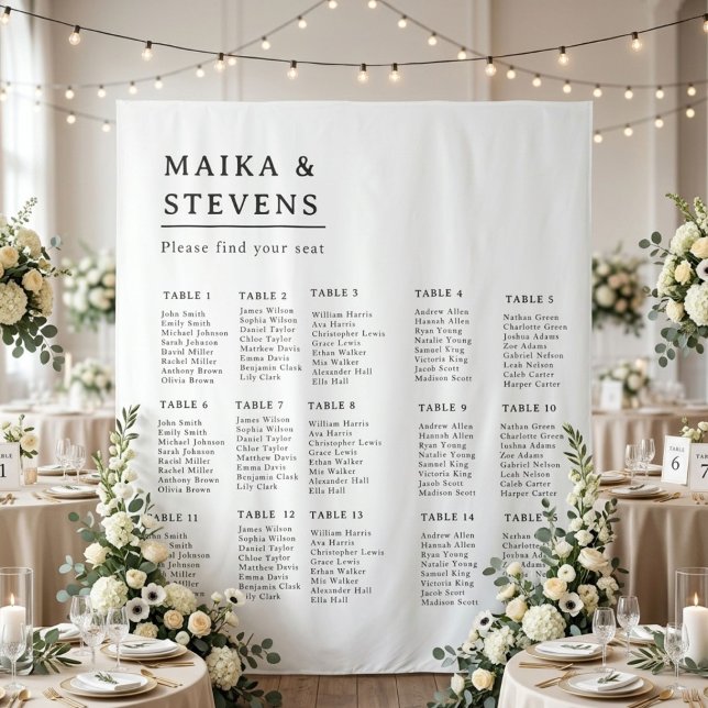 Tenture Tableau de disposition de sièges de mariage à l'éc (Créateur téléchargé)