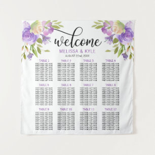 Tenture Tableau de mariage Lavande Violet assis Bienvenue