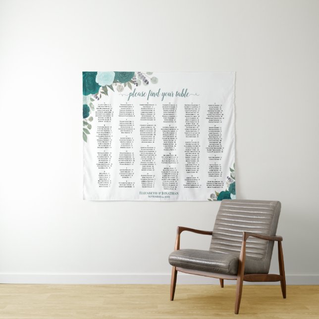 Tenture Tableau de placement de grande taille avec des ros (En situation (horizontale))