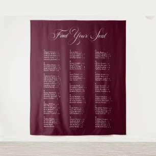 Tenture Tableau de placement de mariage alphabétique borde