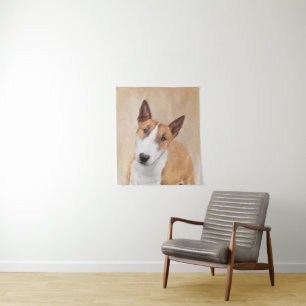Tenture Tabouret miniature Terrier Peinture - Art Chien or