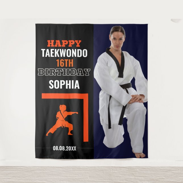 Tenture Taekwondo Anniversaire, Joueuse Joueuse (Devant)