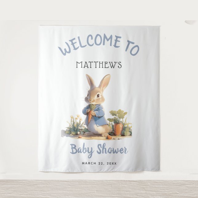 Tenture Tale Peter Rabbit Baby shower garçon (Devant)