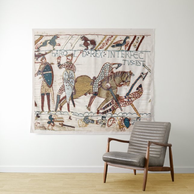 Tenture TAPESTRE BAYEUX Mort du roi Harold à la bataille (En situation (horizontale))