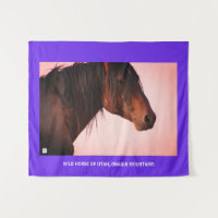 TAPESTRY HORSE SAUVAGE DE L'UTAH, MONTAGNES DE L'O