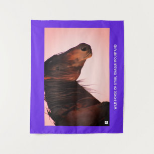 TENTURE TAPESTRY HORSE SAUVAGE DE L'UTAH, MONTAGNES DE L'O