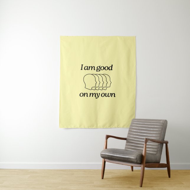 Tenture Tapestry with illustration and text (En situation)