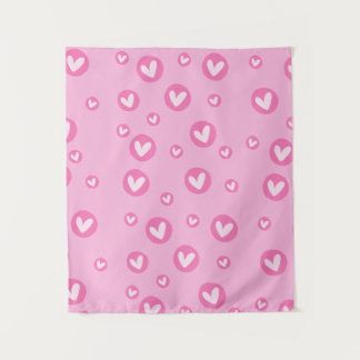 Tenture Tapete de Parede Decorativo Corações Rosa