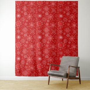 Tenture Tapis de mur de flocon rouge de vacances